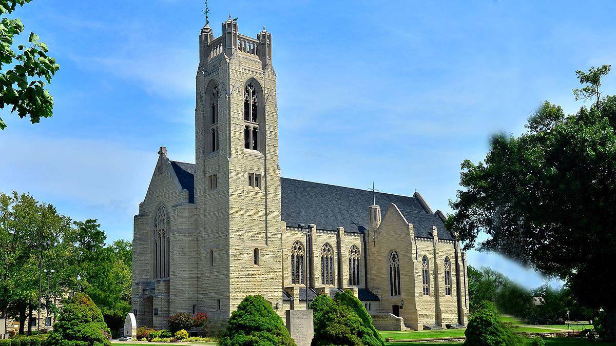 Aerial View of the College of the Ozarks Chapel - Branson, Missouri, USA